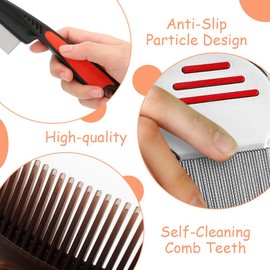 Pack of 3 Anti-Dandruff Combs, Stainless Steel Hair Combs, Energy Massage Comb, Stainless Steel Fine Scalp Comb, From Dandruff and Dirt for Women and Men