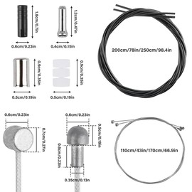 Universal Bike Inner Brake Cable Housing Kit, 4 Pcs Bicycle Brake Cable Replacement for Mountain and Road Bike Gear Kit, Replacing Brake and Shift Cables for Mountain Road Bike Repair