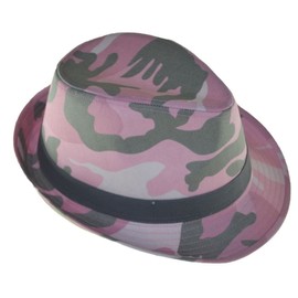 The G Cap Men's Camouflage Fedora Hat Pink Camo (S/M)