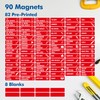 90 PCS Magnetic Toolbox Labels, 82 Pre-Printed & 8 Blanks