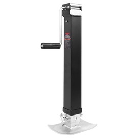28" Lift 7000LBS Capacity Weld-on Square Heavy Duty Trailer Jack with Footplate Drop Leg Sidewind Handle Black Finish. (15"+13" 7000LBS)