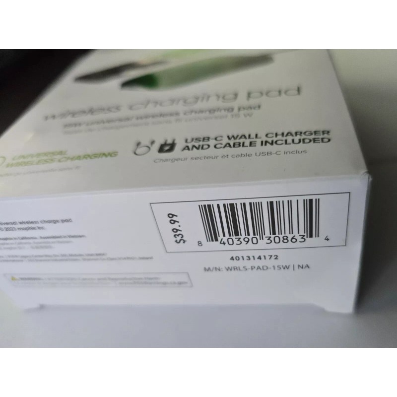 mophie NEW OEM Black Mophie 15W Universal USB-C Wireless Charging