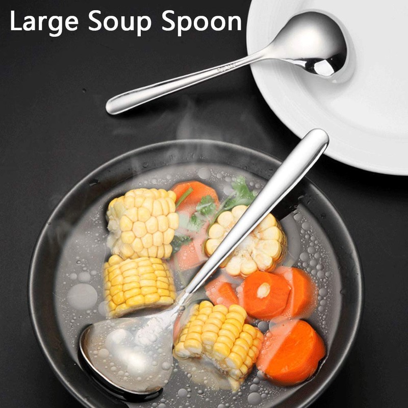 Qualizon 18/8 Stainless Steel Heavy Duty Deep Soup Spoon -