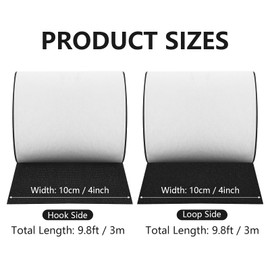 4 Inch Heavy Duty Hook and Loop Tape Adhesive Non Slip Cushion Pad Tapes, Nylon Hook and Loop Tape Picture Wall Hanging, Keep Couch Cushions from Sliding (9.8 Ft Long)