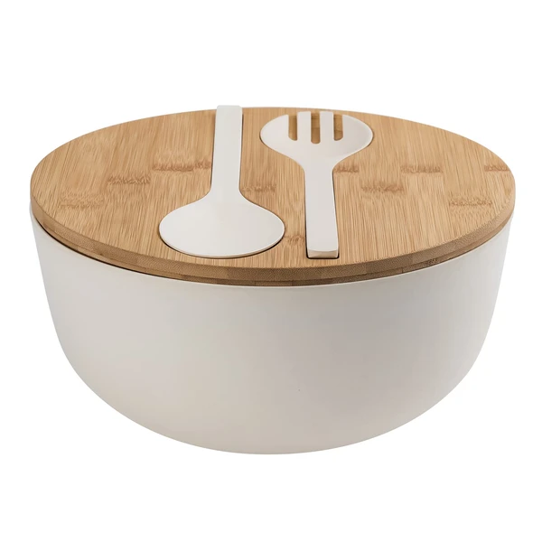 LOVYANXUE Bamboo Fiber Salad Bowl with Servers Set Large 9.8inches