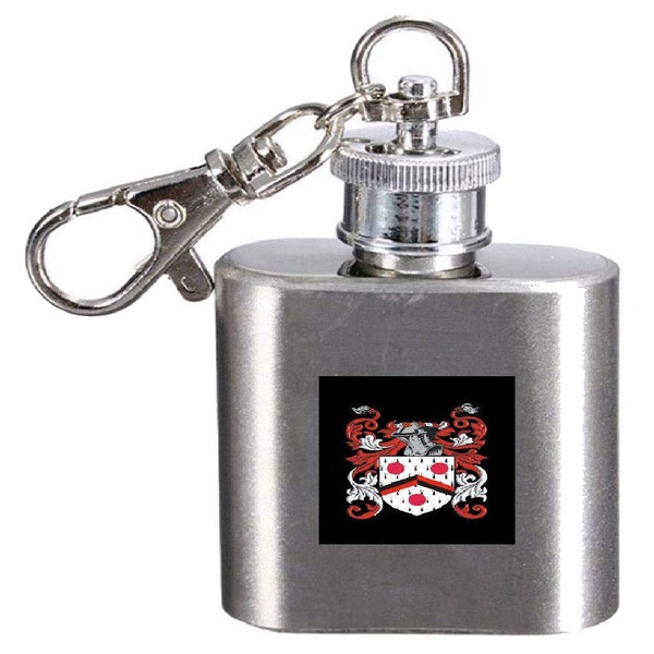 Eslick Family Crest Surname Coat of Arms 1oz Hip Flask