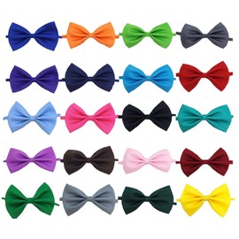 Ergonflow Solid Color Adjustable Boys Kids Bow Tie Collection - 20 Mixed Color/20pcs