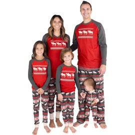 Lazy One Cabin Fair Isle Family Matching Christmas Pajamas Set, Matching Christmas PJs for Family, Baby & Kids, Teens, Adult