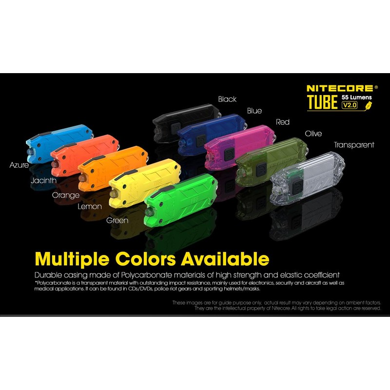 Nitecore Tube V2.0 Keychain Flashlight, 55 Lumen Bright USB Rechargeable