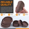 Rustark 4Pcs 50mm 2 Inch Brown Round Rubber Caster Cups
