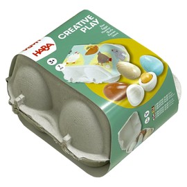 HABA Creative Play Wooden Egg Set for Children from 3 Years - Toy Food Including Egg Box - Role Play Accessories for Play Kitchen & Shop - 2012299001