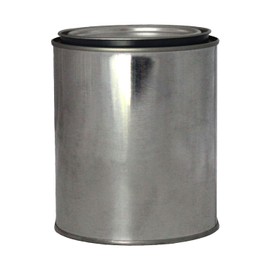 Air Sea Containers | 1 Quart Interior Grey Epoxy Lined Metal Paint Can | Lid w/o Ears & Handle | Ideal for Storing or Shipping Paint and Other Materials | Outer Dimensions: 4-1/4" x 5" (12)