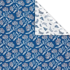American Greetings 175 sq. ft. Reversible Wrapping Paper for Weddings, Baby Showers, Bridal Showers, Anniversaries, Birthdays and All Occasions, Blue Floral Damask (1 Roll, 30 in x 70 ft.)