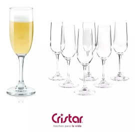 Like Shop Juego De 12 Copas Flauta Para Champagne 183 Ml Cristar