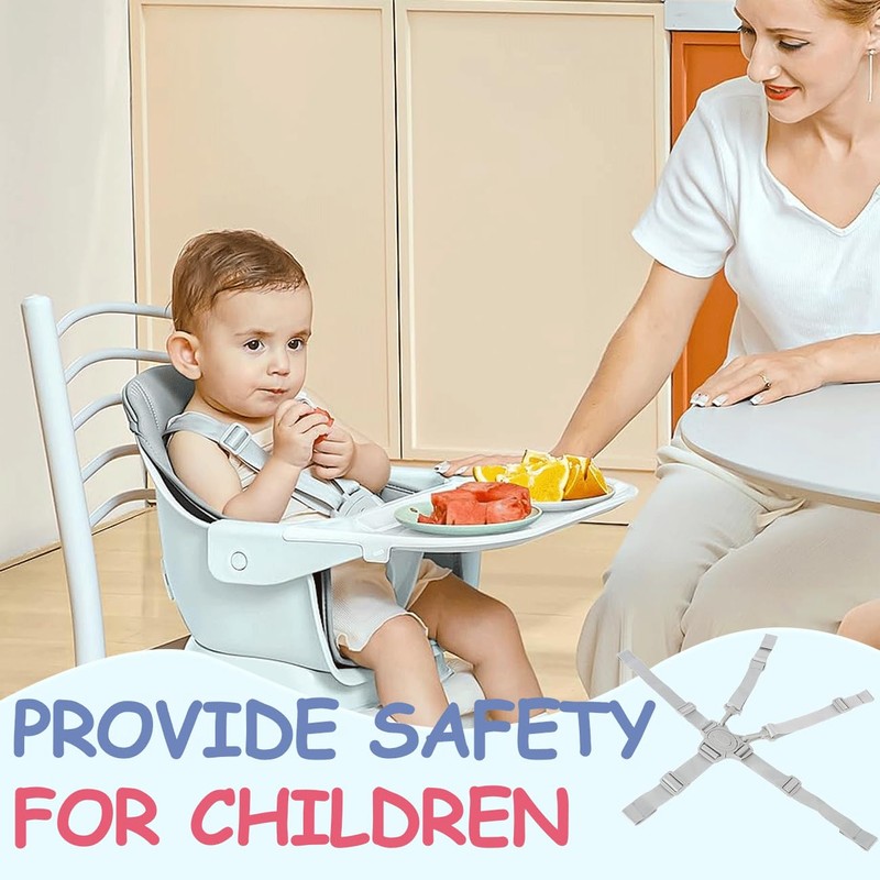 2 Pack Replacement High Chair Straps, Nylon 5 Point Harness