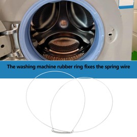 YINETTECH 2PCS Roller Washing Machine Door Spring Clamp Assembly Roller Washing Clamping Ring Door Seal for Washing Machine Door Within 35cm Diameter