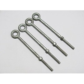 X4 3/8" X 4 1/2" Galvanised Longshank Eyebolts with Nut - 9MM X 114MM Shoulder