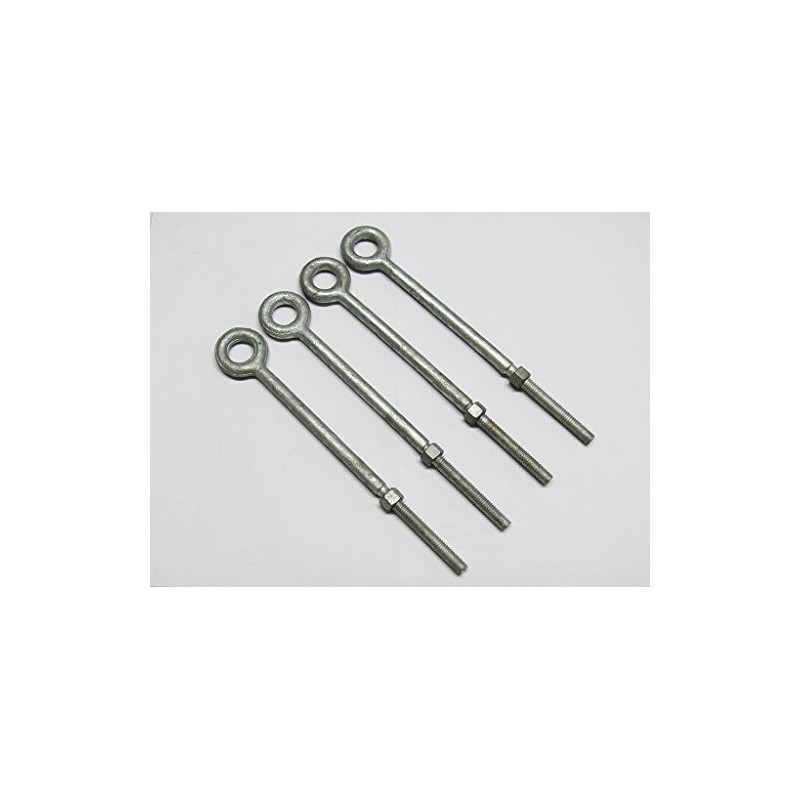 X4 3/8" X 4 1/2" Galvanised Longshank Eyebolts with Nut