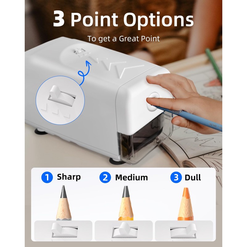 Zmol Electric Pencil Sharpeners,Heavy Duty Classroom Pencil Sharpener for Colored