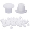 100 Pcs Plastic Hole Plugs 3/16"(5mm) Screw Caps Cover White