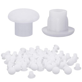 100 Pcs Plastic Hole Plugs 3/16"(5mm) Screw Caps Cover White Plastic Hole Plugs for Cabinet Cupboard Shelf Furniture