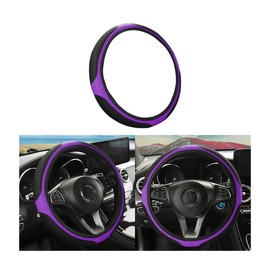 LoyaForba Car Steering Wheel Cover, Universal 14.5-15 Inch, Soft Anti-Slip Neoprene Protector for Steering Wheel, Breathable Odorless and Elastic Stretch, Car Accessory for SUV, Van, Truck (Purple)