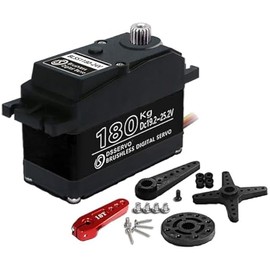 180KG Metal Brushless Digital Servo Waterproof IP67 for 1/5 Redcat HPI Baja 5B SS 24V RC Servo Car LOSI XL 5T (180 Degree)
