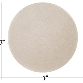 Wool Dryer Balls - Natural Fabric Softener, Reusable, Reduces Clothing Wrinkles and Saves Drying Time. The Large Dryer Ball is a Better Alternative to Plastic Balls and Liquid Softener Accessories Laundry - Package Quantity: 6
