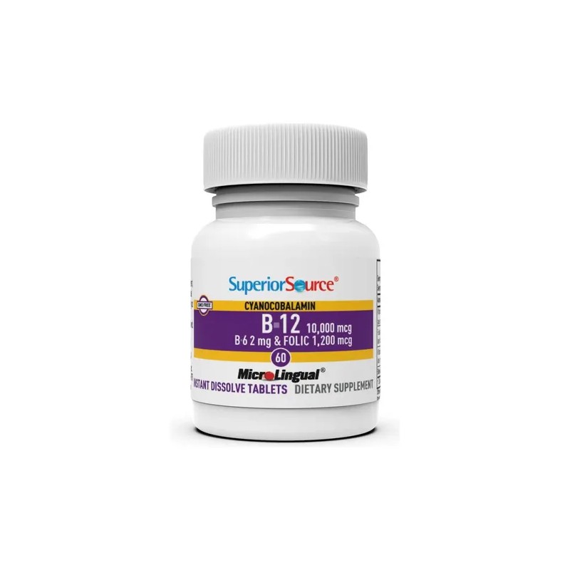 Superior Source Vitamina B12 B6 Ácido Fólico 60 Tabletas