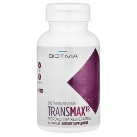 Biotivia TransmaxTR Microactive Resveratrol 500mg Capsules 60 Tablets, 1 Piece / 바이오티비아 TransmaxTR 마이크로액티브 레스베라트롤 500mg 캡슐 60정, 1개