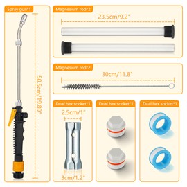 ChimimeDecor RV Water Heater Anode Rod & RV Water Heater Flush Wand & Stainless Steel Brush Kit,9.25" L x 3/4" NPT Thread Magnesium Rod for Suburban, Mor-Flo, Camper,9 Pcs