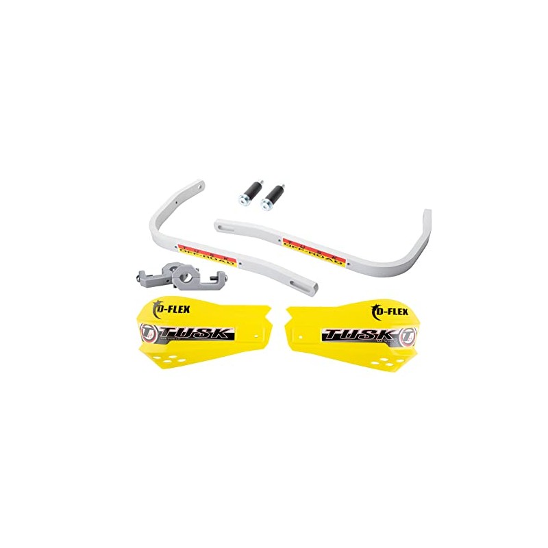 Tusk D-Flex Handguards with MX Shields Yellow 7/8" Bar Mounts