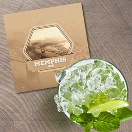 Unbranded Memphis City USA Grunge Vintage Travel 4'' X 4'' Square Wooden Coaster