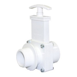 Valterra 6105 PVC Gate Valve, White, 1-1/2" MPT x Slip