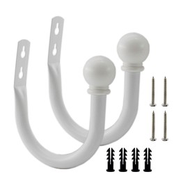 Decorative Curtain Holdbacks,ULIFESTAR Wall Mounted Window Drapery Tiebacks Hooks Drape Holdbacks Holders for Bedroom,Livingroom,Office with Installation Screws (White)