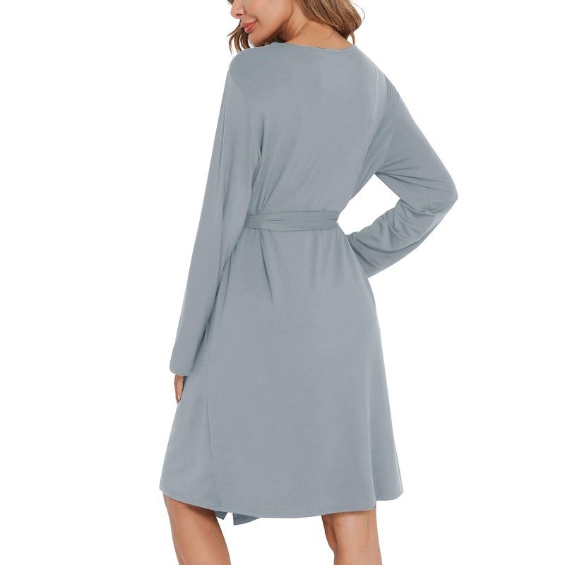 SWOMOG Womens Maternity Robe 2 Piece Nursing Nightgown for Breastfeeding