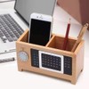 Barrimen - Wooden Pen Organiser (Beech Wood) with Calendar -
