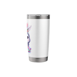 Cute Cartoon Unicorn Bunny Ears Easter Egg Hunt Basket Girls Stainless Steel Insulated Tumbler