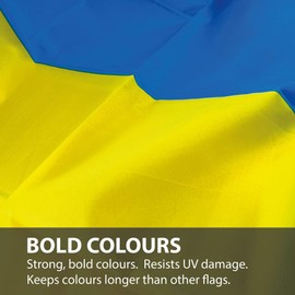 NWFlags Ukraine Flag 3ft x 2ft 75d Premium Polyester Suitable For Flagpoles | Strong Polyester 3x2 foot material Ukrainian flag with Eyelets