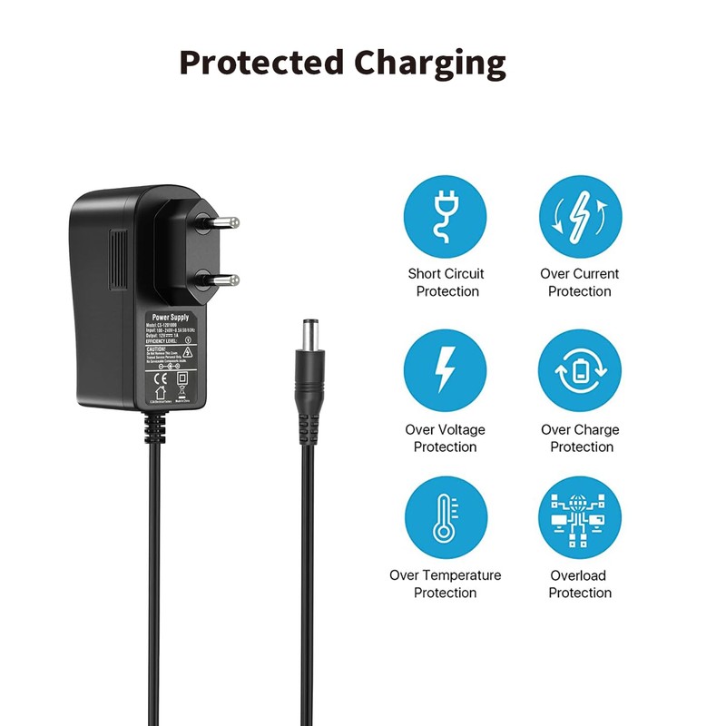 Tonton 12V 1A DC Power Supply for IP/CCTV Security Camera,