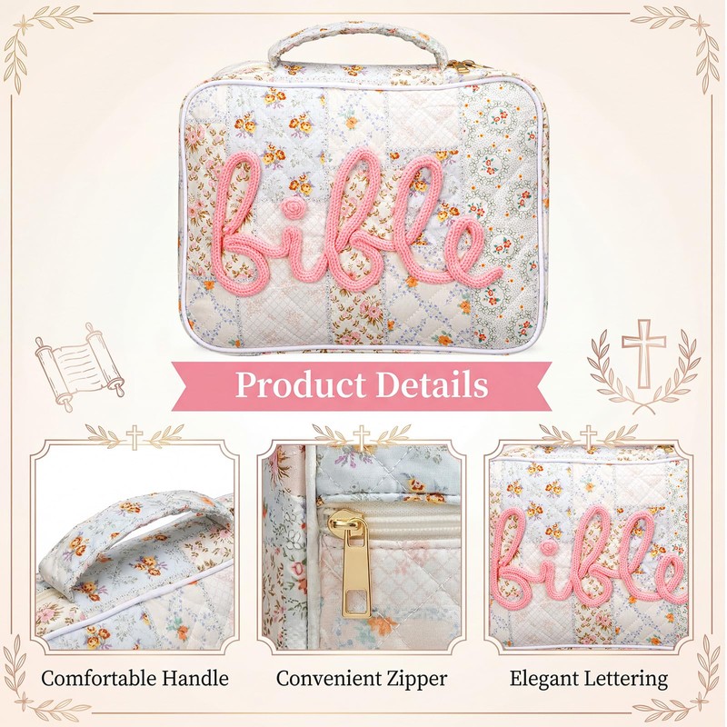 Bible Cover Case for Women Large Bible Bags with Durable