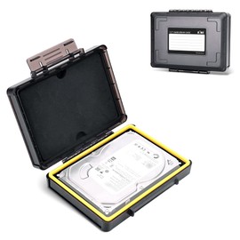 Hard Drive Case 3.5 inch External Hard Drive Portable Carrying Case, Water-Resistant and Shockproof HDD SSD Storage Case Bag with Stackable Design