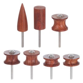 7 Pcs Leather Burnishing Tools - Wood Leather Edge Polishing Bits for Rotary Tools Pointed Tip Leather Edge Burnisher for Sanding, Polishing, Grinding Leather Edges & Burrs