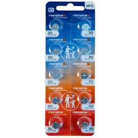 Renata 362 SR721SW Batteries - 1.55V Silver Oxide 362 Watch Battery (10 Count)