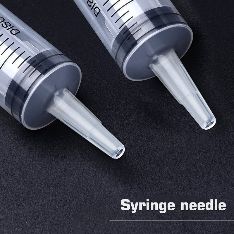 MOTUO 2 Pack 100ml Large Syringe with 130cm Tube Plastic