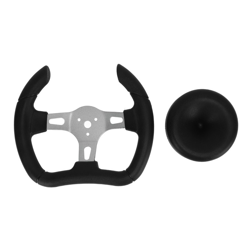 277mm Racing Steering Wheel with 135mm Adapter Black PU Universal