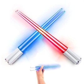 KIWOP 2 Pare Palillos Chinos, Palillos de Sable de Luz, Diseño desmontable para facilitar la limpieza, divertidos artículos para fiestas, varita láser de alta precisión, pilas reemplazables.