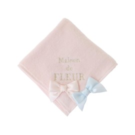 Maison de Fleur Handkerchief Towel, Bicolor Ribbon Towel, Handkerchief, light pink