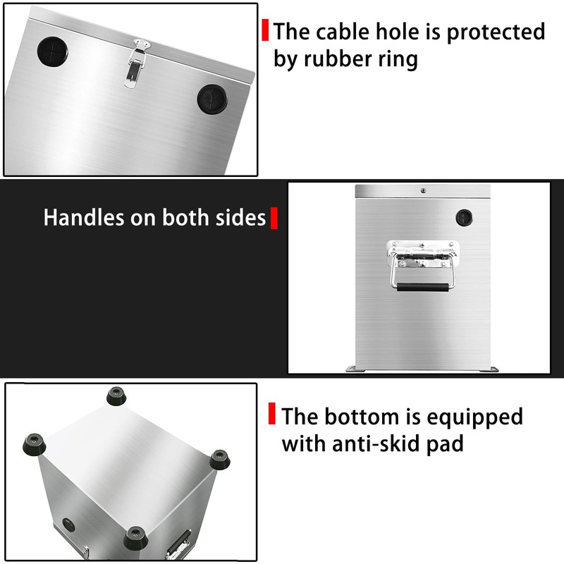 Peastorm 12V Car/RV/Marine Battery Box, Stainless Steel Battery Relocation Kit