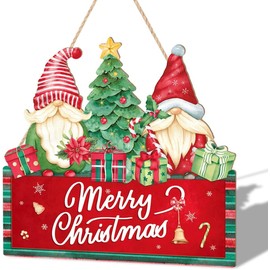 ANHUIB Christmas Wooden Sign Decoration,Merry Xmas Signs,Christmas Hanging Ornament Indoor,Xmas Wall Outdoor Decorations,Christmas Door Windows Hanging Sign,Xmas Plaques Signs for Home Party Decor